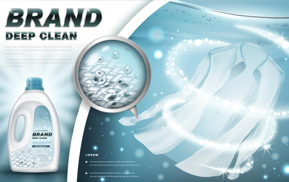 洗衣液廣告海報設(shè)計矢量素材 創(chuàng)意無限，高效下載
